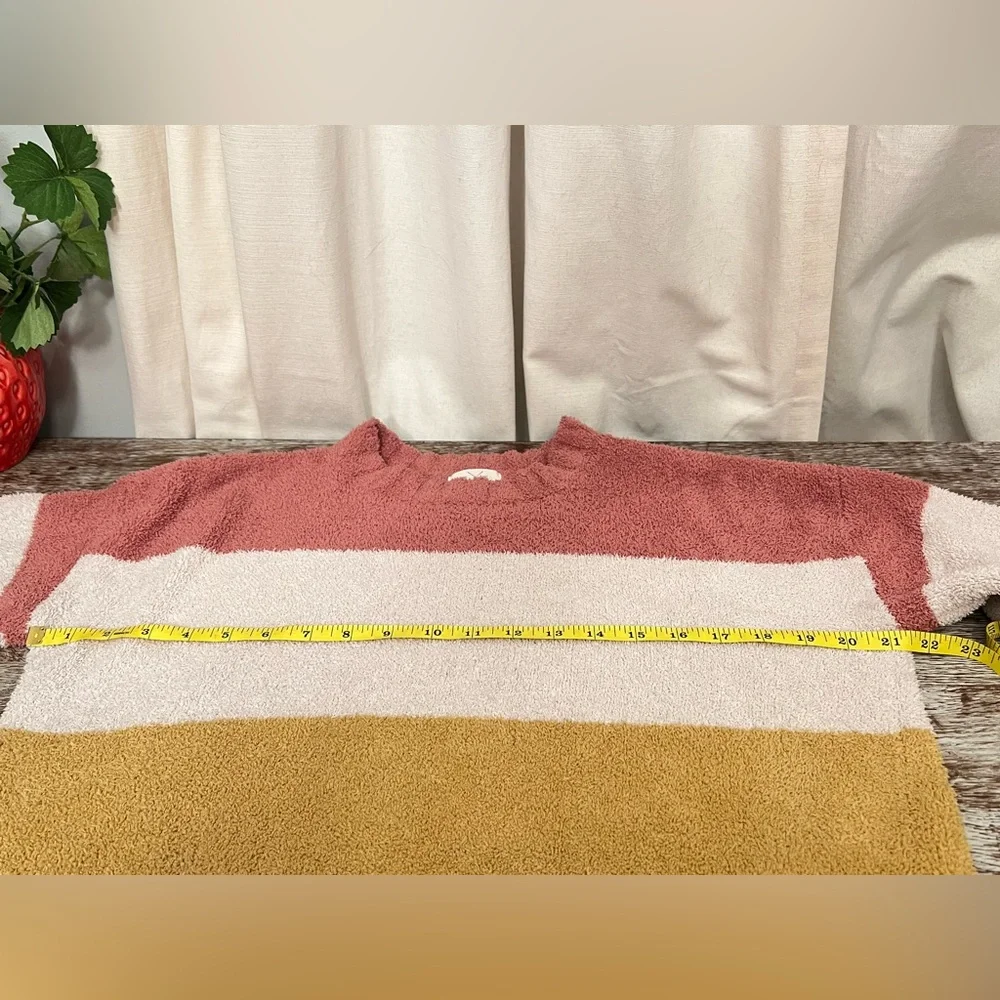 ❄️TxS Super Cozy Fuzzy Color block Oversized Sweater Size M